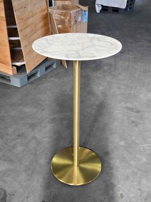 Inox brass high white marble