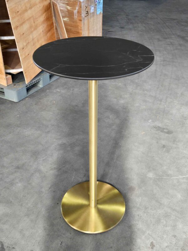 Inox brass high black marble