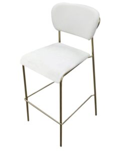 Velvet Stool White