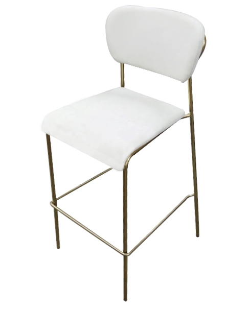 Velvet Stool White
