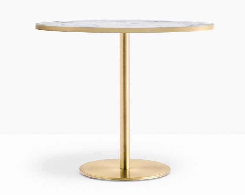 Inox Brass Dining table White